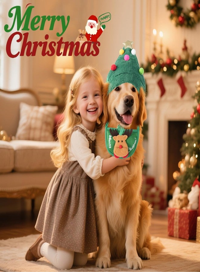 ScroRich Dog Christmas Hat, Pet Christmas Clothes with Santa Hat and Bib, Soft Plush Holiday Outfit for Festive Party, Cute Christmas Accessories for Small Dogs & Cats - Image 5