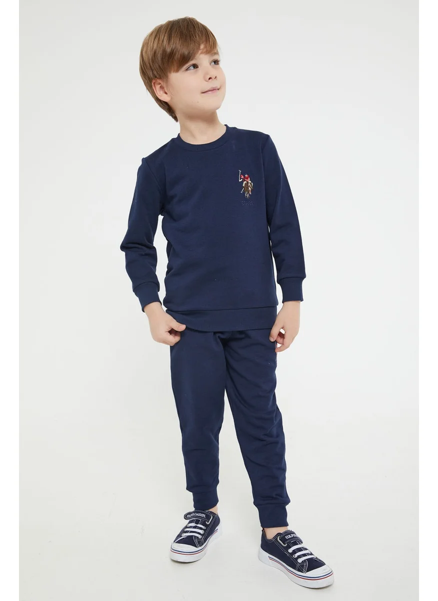 U.S. Polo Assn. BASE. Polo Assn. Base. Polo Assn Licensed Classic Navy Blue Boys Crew Neck Tracksuit Suit