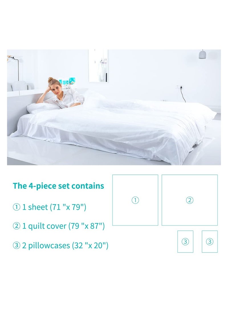 KASTWAVE Disposable Bed Sheets Travel Disposable Bedding Set Portable Travel 4 Pack Sheets for Hotel One Time Bedsheet Travel Bed  - Image 4