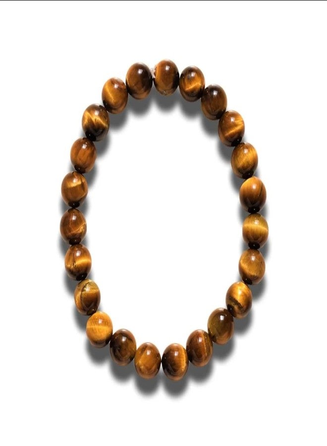 Agatesvibe سوار من أحجار عين النمر والأحجار الكريمة الطبيعية من أغيتس فايب، خرز شبه ثمين 8 مم، سوار مطاطي للجنسين، عبوة من قطعة واحدة - Image 4