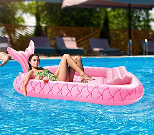 HeySplash Inflatable Tanning Pool Lounger Float 728 492 Inflatable Rideons Pool Rafts Swimming Pool Float Summer Beach Party Swimming Floaty Bed Floatie Pool Toys - Image 5