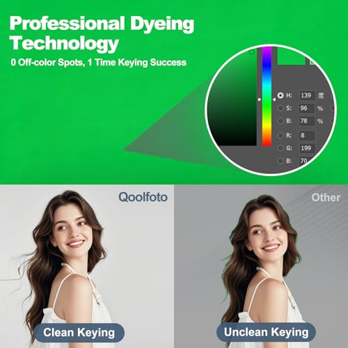 Qoolfoto Green Screen Backdrop, 10×10FT Photography Chromakey Greenscreen Background Sheet for Zoom Meeting, Polyester Fabric Cloth Curtain for Photo Video Studio, Party, Live Streaming, Photoshoot - Image 3