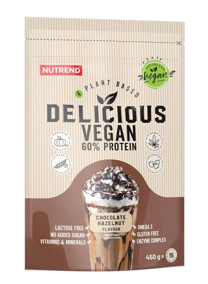 Nutrend Vegan Protein 450g Chocolate Hazelnut - Image 1