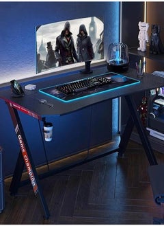 EXPERT Gaming Desk Gaming Desk for Gamers Gift Idea PC Computer Desk Home Office Desk Workstation with Carbon Fiber Surface Gaming Table with Headphone Hook and Cup Holder.EI-205  - Image 2