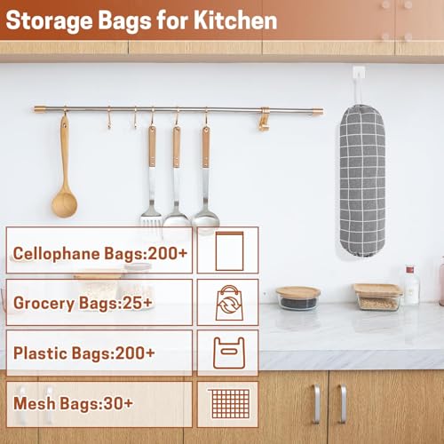 SWISSELITE 2Pcs Plastic Bag Holder, Reusable Plastic Bag Organizer Wall Mount, Large Grocery Bag Storage Dispenser, 22x9 IN - Image 4
