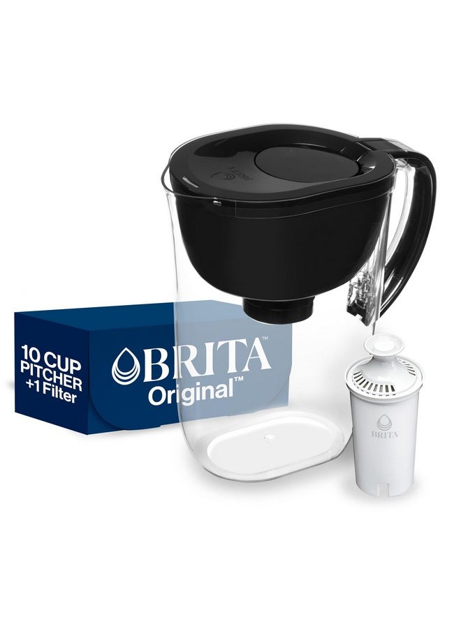 BRITA - Brita Everyday Standard Water Filter Pitcher with SmartLight Filter Change Indicator, Reduces Copper, Cadmium and Mercury Impurities, Includes 1 Filter, BPA-Free, Lasts 2 Months, 10-Cup, Black - Image 1