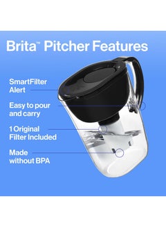 BRITA Brita Everyday Standard Water Filter Pitcher with SmartLight Filter Change Indicator, Reduces Copper, Cadmium and Mercury Impurities, Includes 1 Filter, BPA-Free, Lasts 2 Months, 10-Cup, Black  - Image 2