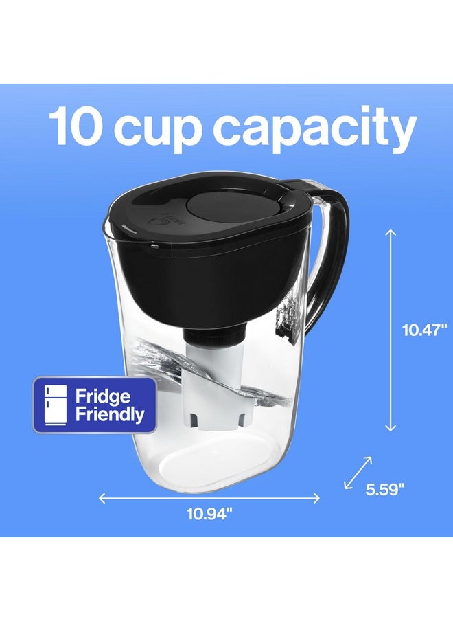 BRITA - Brita Everyday Standard Water Filter Pitcher with SmartLight Filter Change Indicator, Reduces Copper, Cadmium and Mercury Impurities, Includes 1 Filter, BPA-Free, Lasts 2 Months, 10-Cup, Black - Image 1