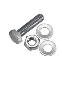 Generic 12 pcs Hex Head Screw Bolts Nuts & Washers Fully Thread GI Plain Finish Bolt Set. (14, 70MM)  - Image 2