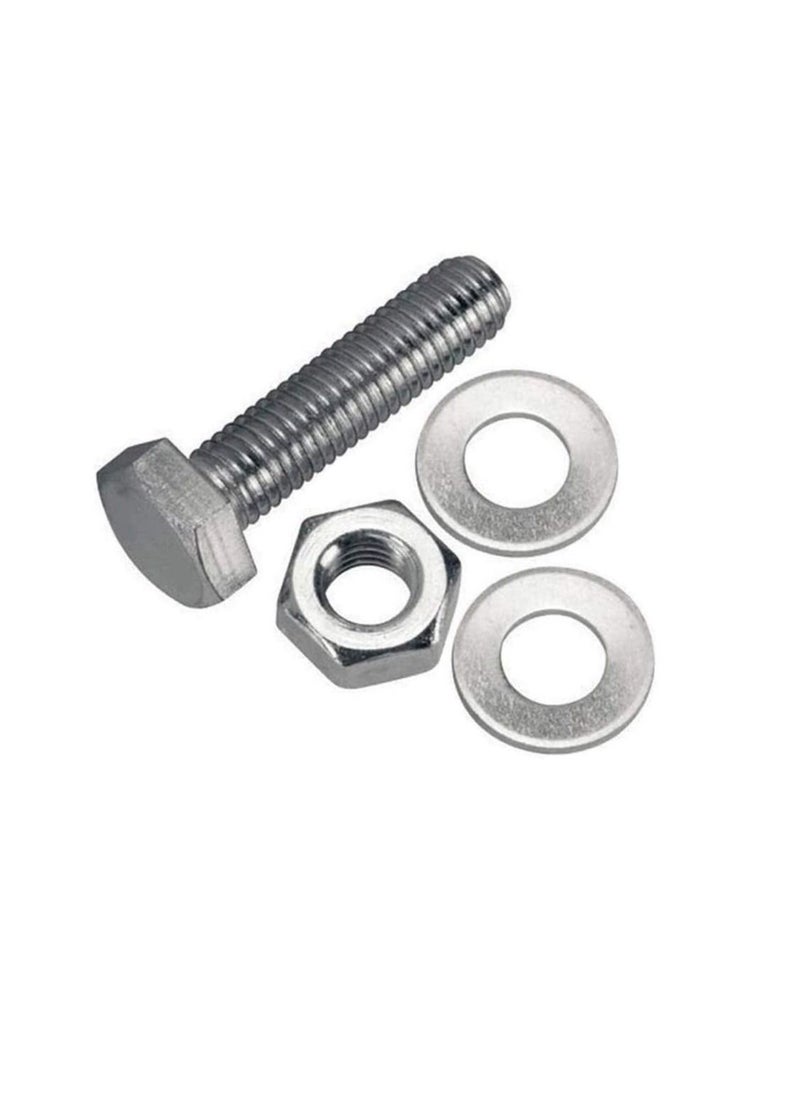 Generic - 12 pcs Hex Head Screw Bolts Nuts & Washers Fully Thread GI Plain Finish Bolt Set. (14, 70MM) - Image 1