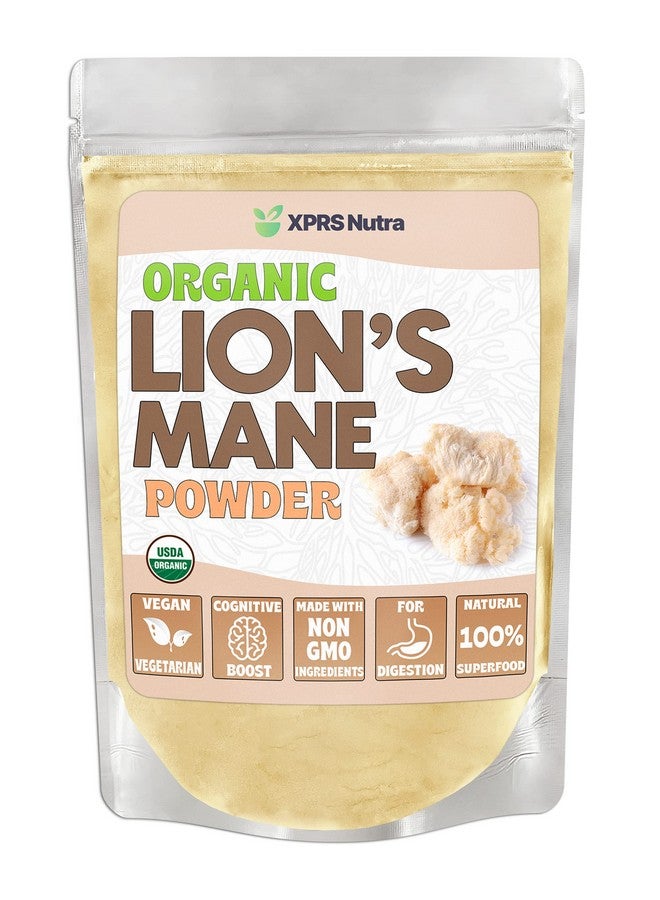 XPRS Nutra مسحوق عرف الأسد العضوي مسحوق عرف الأسد الممتاز لوضوح العقل والإدراك والمناعة صديق للنباتيين فطر عرف الأسد (8 أونصة) - Image 2