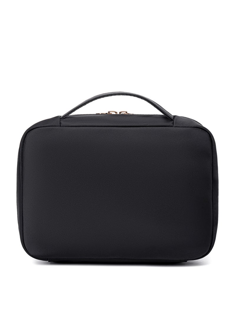 Chantria Premium Lightweight Carry All Cosmetic Bag for Women Water Resistant Multifunctional Clutch Bag with Multiple Pockets and 180° Degree Opening, CB00793-Black  - Image 2