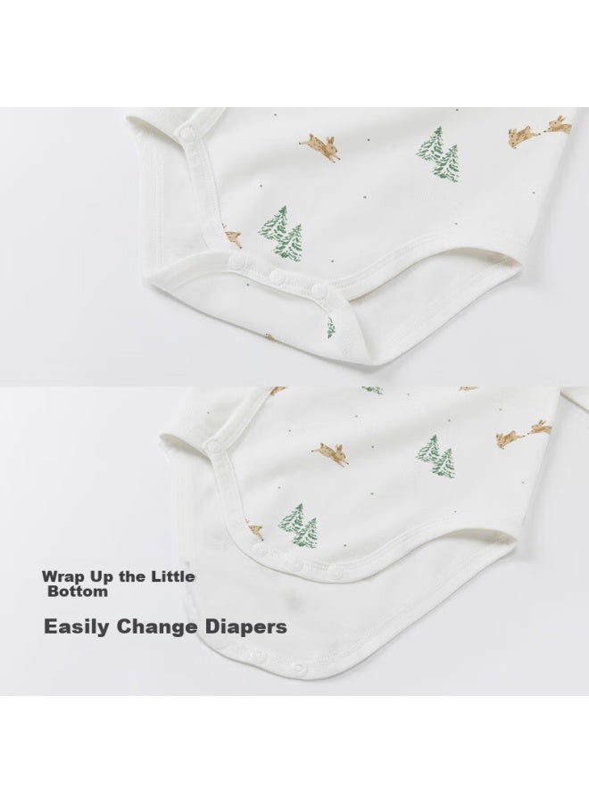 Good bear Guaiqi Xiong Newborn Long-Sleeve Bodysuit, Spring And Autumn Infant Pure Cotton Seamless Pajamas, Triangle Onesie - Image 4