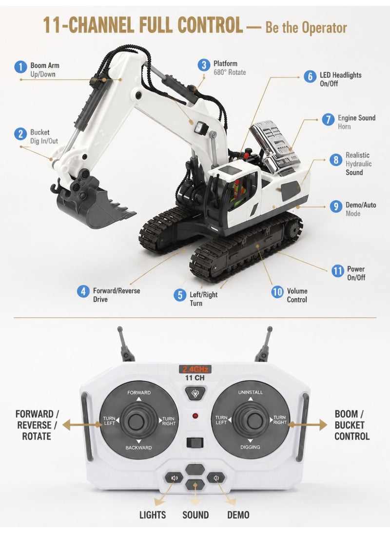 Joudiplay New Durable Wireless Remote Control Excavator for Ultimate Control Fun - Image 5