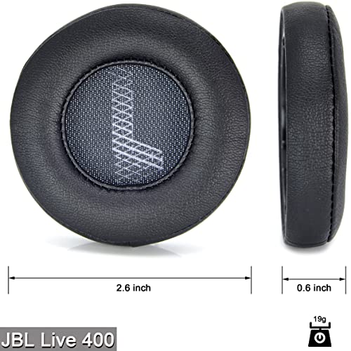 defean Live 400 BT Earpads - defean Replacement Ear Pads Cover Cushions Foam Compatible with JBL Live 400BT On-Ear Wireless Headphones,High-Density Noise Cancelling Foam,Softer Leather (Black) - Image 2
