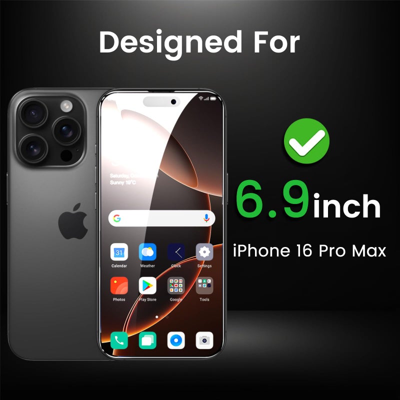 Romkasi 4 Pack Privacy Screen Protector for iPhone 16 Pro Max 6.9 Inch with 4 Pack Camera Lens Protector, Anti Spy Tempered Glass Film, Anti-Scratch, Touch Sensitive, Case Friendly - Image 2
