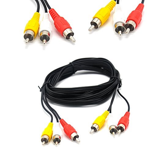Pardarsey Padarsey RCA 10FT Audio/Video Composite Cable DVD/VCR/SAT Yellow/White/red connectors 3 Male to 3 Male - Image 1