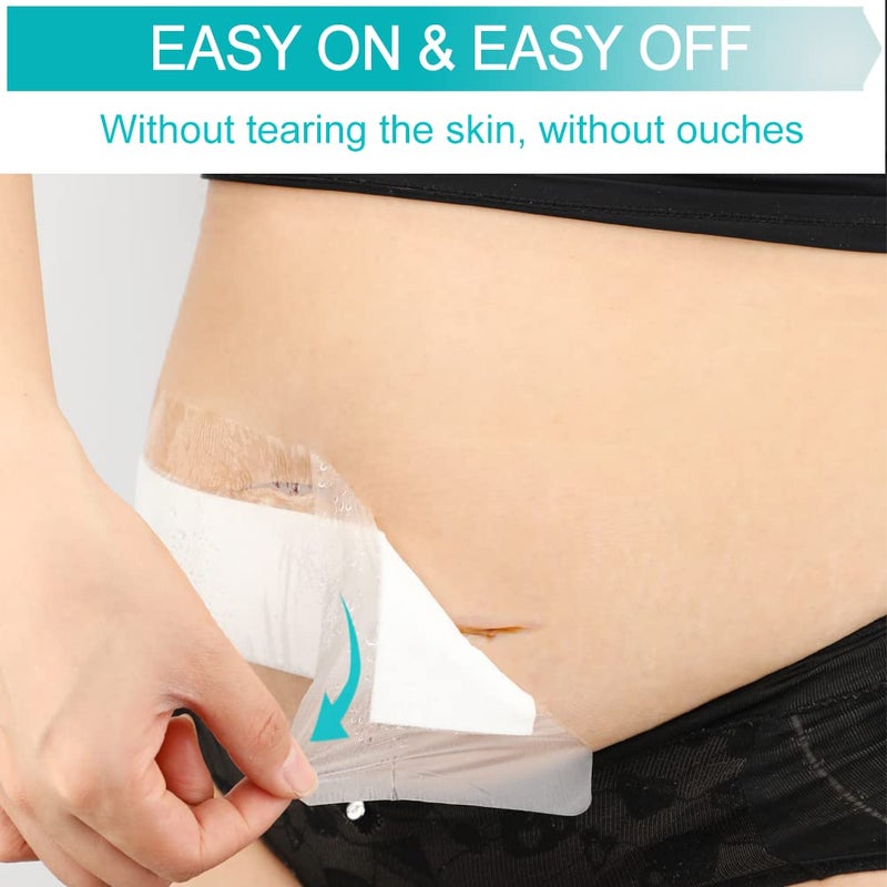GoToHere Waterproof Incision Bandages for Large Wounds Knee Hip Replacement Adheisve Island Dressing Bandaid Tape Post Surgical Shower Protector, No Glue On Center 4 x 8 Inch (Pack of 14) - Image 4