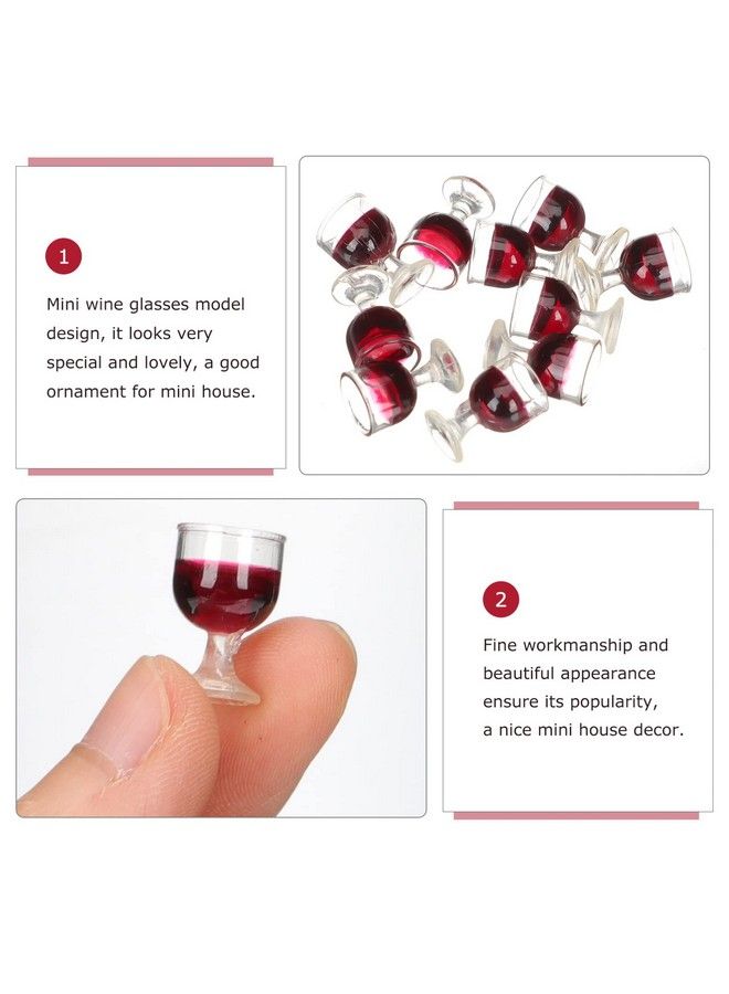 NUOBESTY 10Pcs 1: 12 Wine Glasses Dollhouse Cocktail Glasses Mini Red Wine Champagne Drink Cups For Dollhouse Decors Kitchen Accessories - Image 4