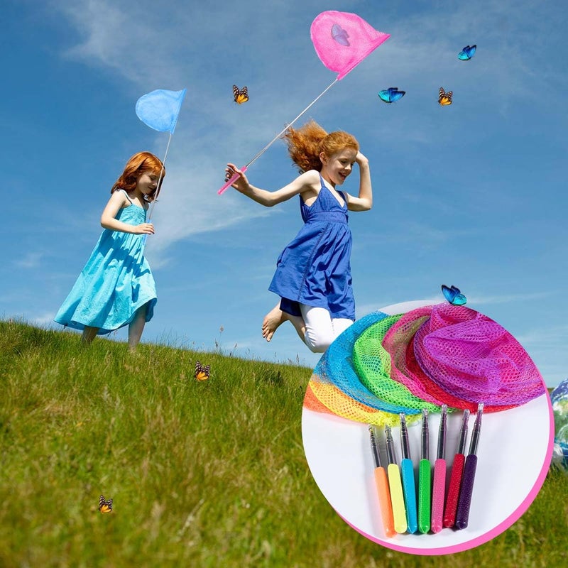 KISEER 7-Piece Colorful Telescopic Kids Fishing Net Butterfly Net Catching Insects Bugs Beach Toys for Kids Outdoor Playing - Image 5