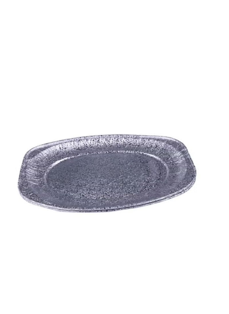 Generic 50-Piece Aluminum Large Platter Set Silver 14x10inch 