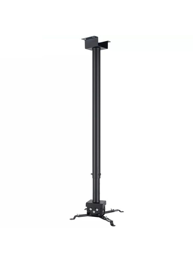 حامل سقفي لبروجكتر كامل الحركة، مصنوع من فولاذ سميك، قدرة التحميل 35 كجم/77 رطل، وصلة دوارة 360°، أذرع دعم قابلة للتعديل، طول قابل للتعديل (ما يصل إلى 300 سم)، وقسم رأس قابل للفصل، أسود - TF-PM300-B