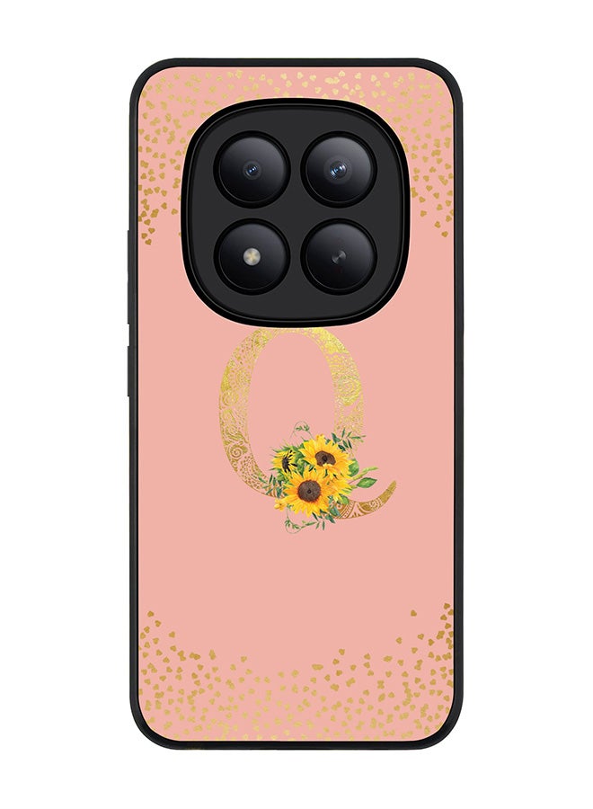 For Xiaomi Redmi Note 15 Pro+ / Poco M8 Pro Case,Slim fit Camera Protection, Shockproof Thin Phone cover  - Custom Floral Monogram - Q  (Rose Pink )