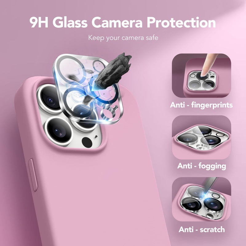 GONEZ for iPhone 14 Pro Max Case Silicone, Compatible with MagSafe, with Screen Protector + Camera Lens Protector, Liquid Silicone Shockproof Protective Phone 14 ProMax Case 6.7", Blackcurrant - Image 5