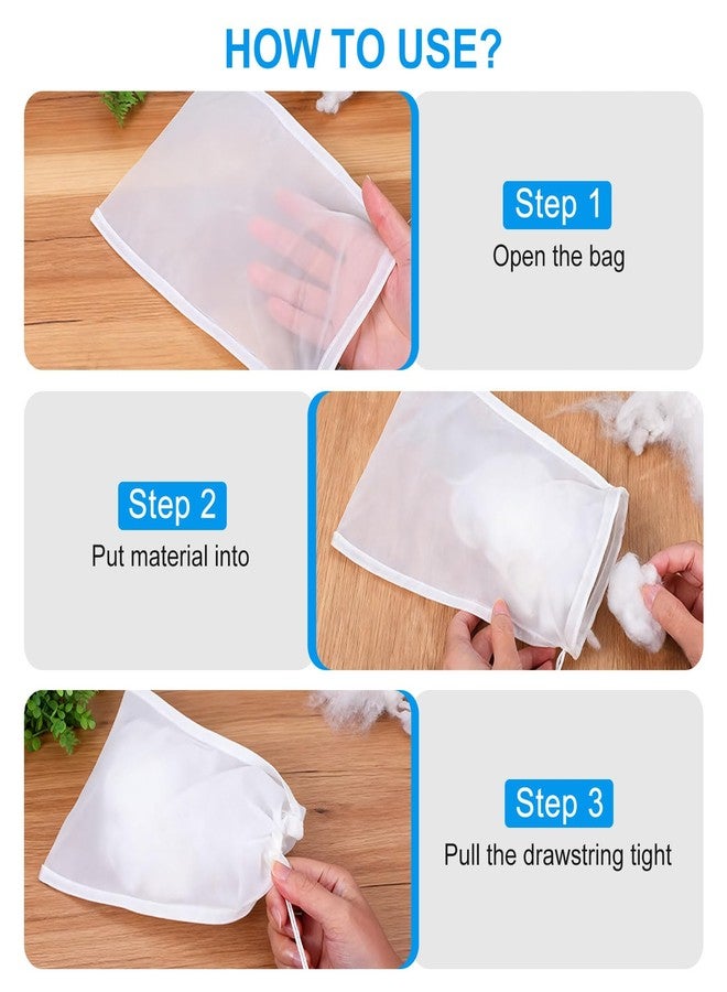 SNOMEL 12 Pieces Aquarium Filter Media Bag with Drawstring, 200 Micron Aquarium Mesh Bag, Reusable High Flow Fish Tank Filter Pouch for Bio Balls Impurities Filtration (5.9" x 7.8") (12) - Image 3