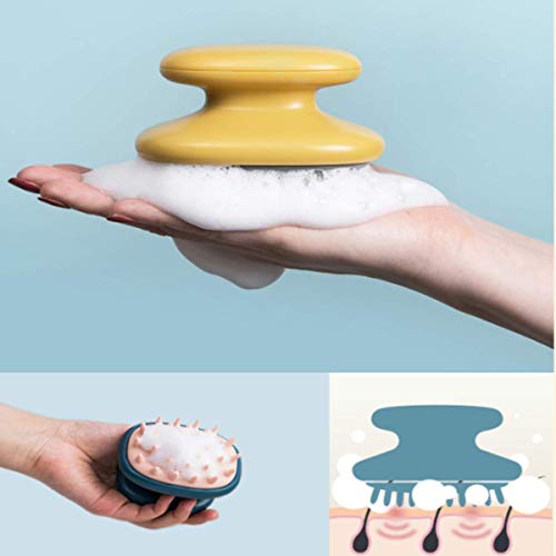 pepplo® Hair Scalp Massager Shampoo Brush, Scalp Brush Hair Scrubber, Hair Washing Brush Scalp Exfoliator Brush for Dandruff, Wet and Dry Hair Scalp Brush with Soft Silicone (1PCS, Yellow) - Image 3