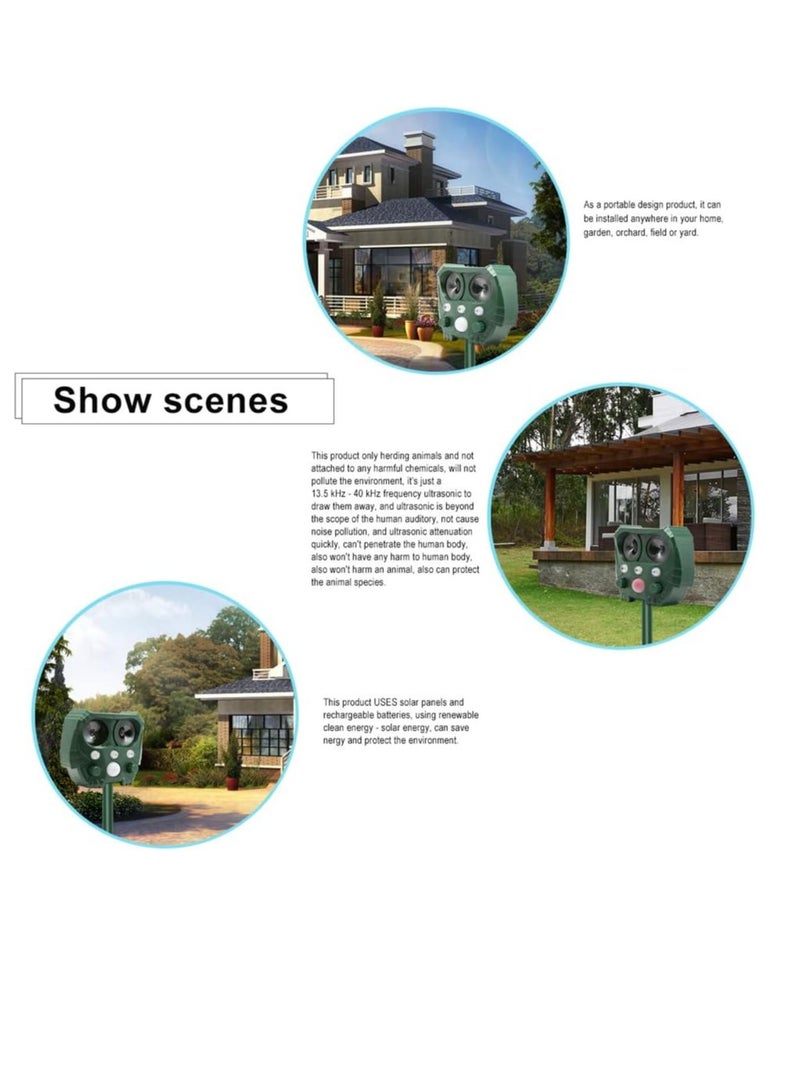 Waterproof outdoor cat repellent - eon repellent scares birds, outdoor - repellent cats, dogs, bats, wild boars, moles - eons and wildlife with light and sound - Image 5