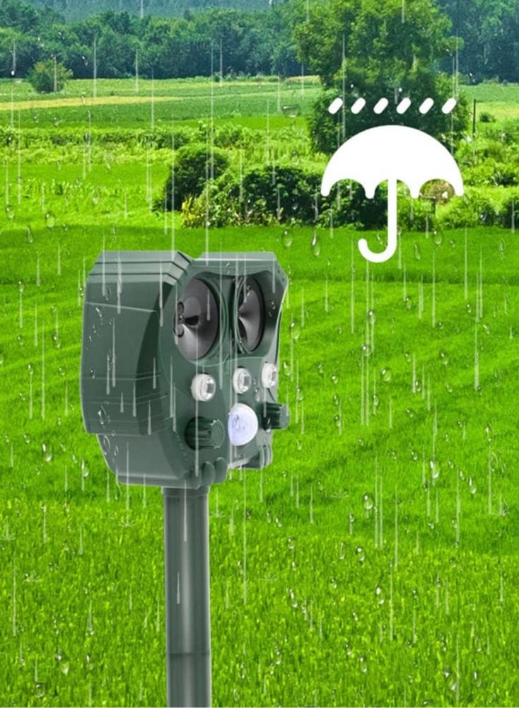 Waterproof outdoor cat repellent - eon repellent scares birds, outdoor - repellent cats, dogs, bats, wild boars, moles - eons and wildlife with light and sound - Image 2