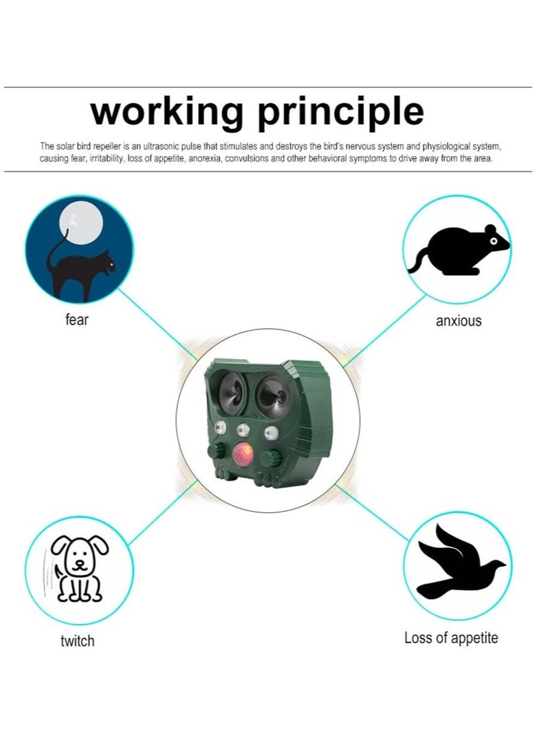 Waterproof outdoor cat repellent - eon repellent scares birds, outdoor - repellent cats, dogs, bats, wild boars, moles - eons and wildlife with light and sound - Image 3