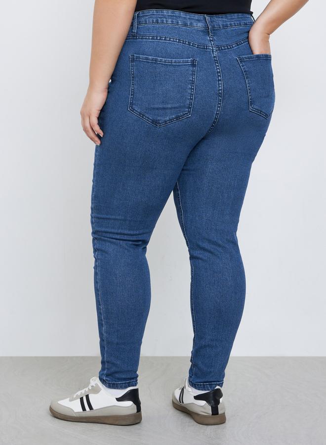 ستايلي جينز سكيني ضيق بمقاس كبير وخصر عالي - Image 4