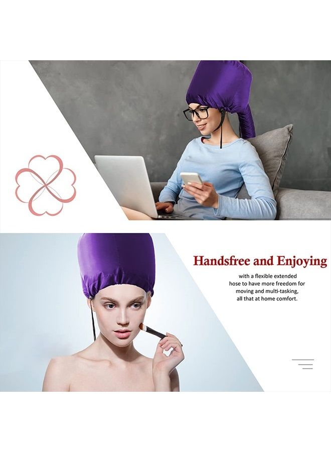 Frclona Hair Dryer Bonnet - Upgraded Bonnet Hair Dryer with Longer Extended Hose More Easy to Enjoy Styling, Curling and Hair Deep Conditioning, with Free Carrying Case Bonnet Hair Dryer(Purple) - Image 2