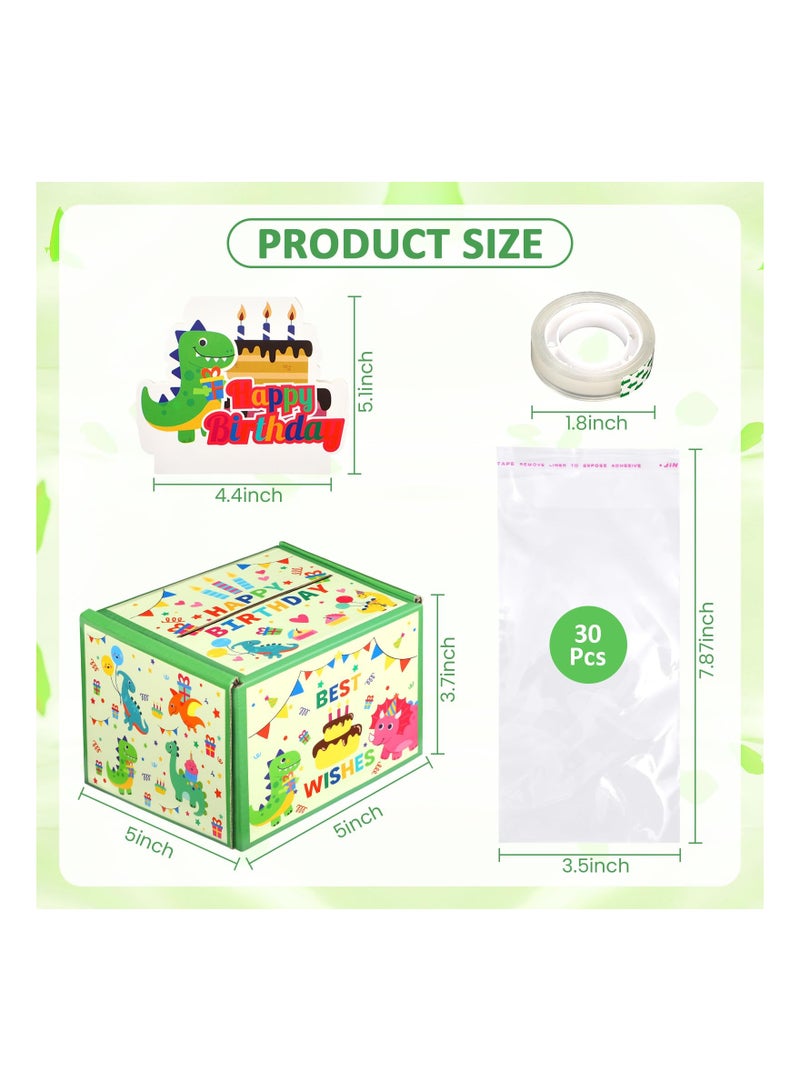 Excefore Dinosaur Happy Birthday Money Box for Cash Gift Pull, Surprise Happy Birthday Money Pull Out Gift Box Green Birthday Gift Decorations for Kids Boys Girls, Fun Birthday Gift for Kids - Image 3