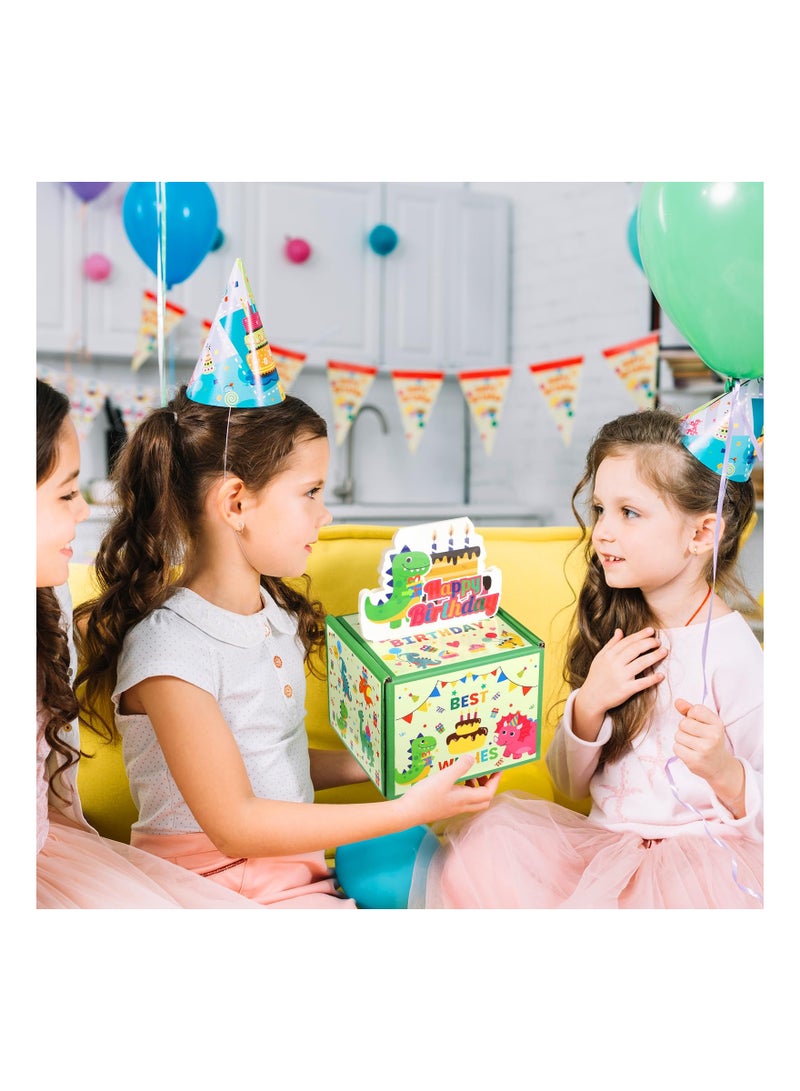 Excefore Dinosaur Happy Birthday Money Box for Cash Gift Pull, Surprise Happy Birthday Money Pull Out Gift Box Green Birthday Gift Decorations for Kids Boys Girls, Fun Birthday Gift for Kids - Image 4