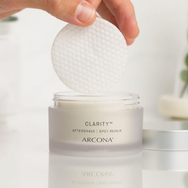 ARCONA Clarity Aftershave Pads - Lactic Acid, Witch Hazel, Methol, Aloe + Grape Exfoliate, Fight Blemishes + Soothes Skin - 45 Pads. Made in The USA - Image 5