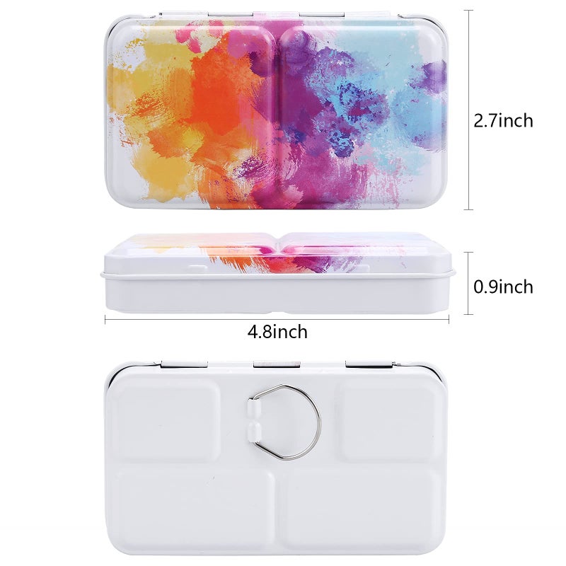MyArTool Empty Watercolor Palette, Empty Watercolor Tin Box Palette Paint Case, Foldable Watercolor Paint Palette with 12 Empty Half Pans for Watercolor and Acrylic Painting - Image 3