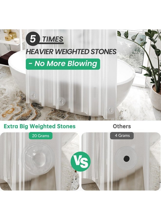 AmazerBath AmazerBath Extra Long Shower Curtain Liner, with 3 Clear Weights, 8G Heavy Duty Clear Plastic Shower Curtain Liner 96 Length, Weighted Tall 72 x 96, Bathroom  - Image 1