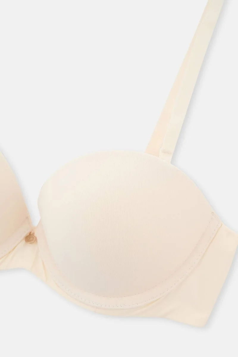 dagi Ecru 1078KC Plumeria Strapless Semi Padded Bra