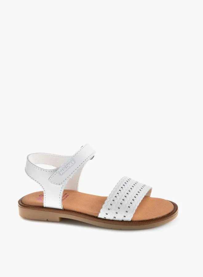 Pablosky Girls Hook & Loop Leather Sandals