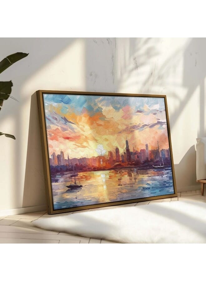 Home Gallery Large City Style Printed Framed Wall Art - Image 1