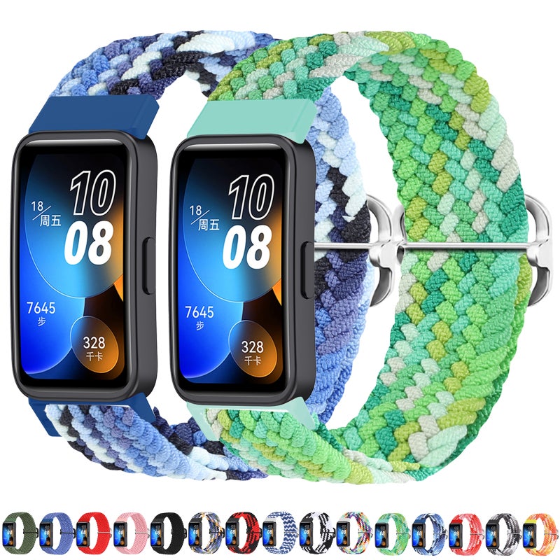 erorex For Huawei Band 9 Adjustable Slide Buckle Braided Watch Band(Blue) - Image 2