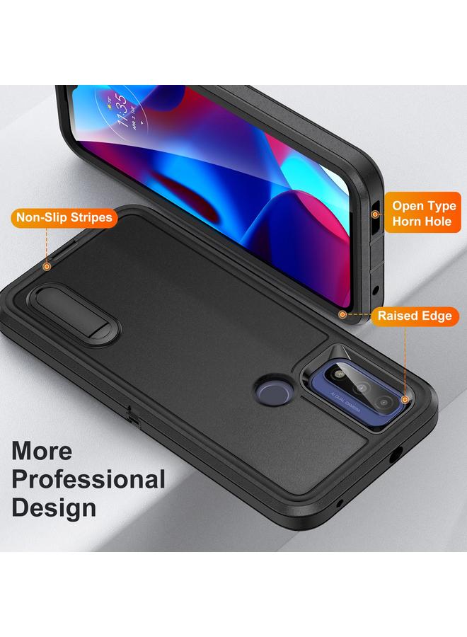 اس-توب جراب لهاتف Motorola G Pure 2021 مصنوع من مادة PC المتينة + جراب هاتف من السيليكون مع حامل - Image 3