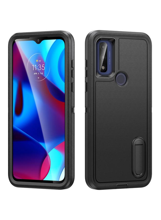 اس-توب جراب لهاتف Motorola G Pure 2021 مصنوع من مادة PC المتينة + جراب هاتف من السيليكون مع حامل - Image 1