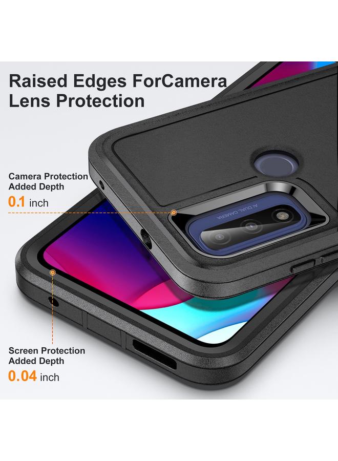 اس-توب جراب لهاتف Motorola G Pure 2021 مصنوع من مادة PC المتينة + جراب هاتف من السيليكون مع حامل - Image 5