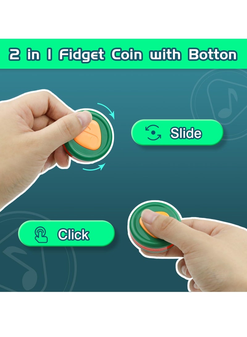Magnetic 2-in-1 Fidget Slider Toy for Stress Relief with Haptic Coin and Press Features, Perfect for Adults and Kids - Image 2