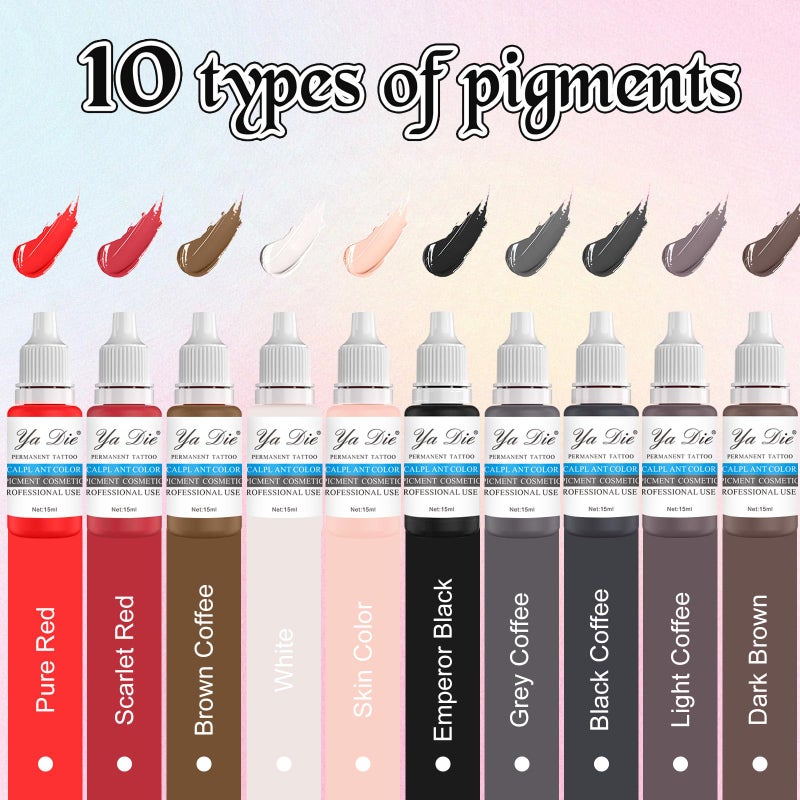 باوديلي مجموعة حبر تاتو دائم للشفاه والحاجب مكونة من 10 قطع - Image 4