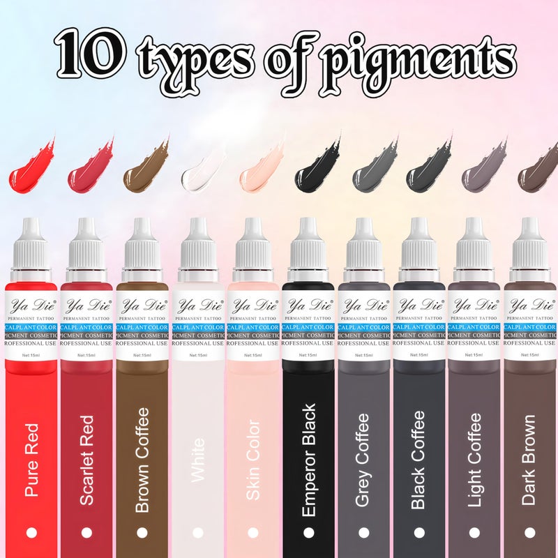 باوديلي مجموعة حبر تاتو دائم للشفاه والحاجب مكونة من 10 قطع - Image 2